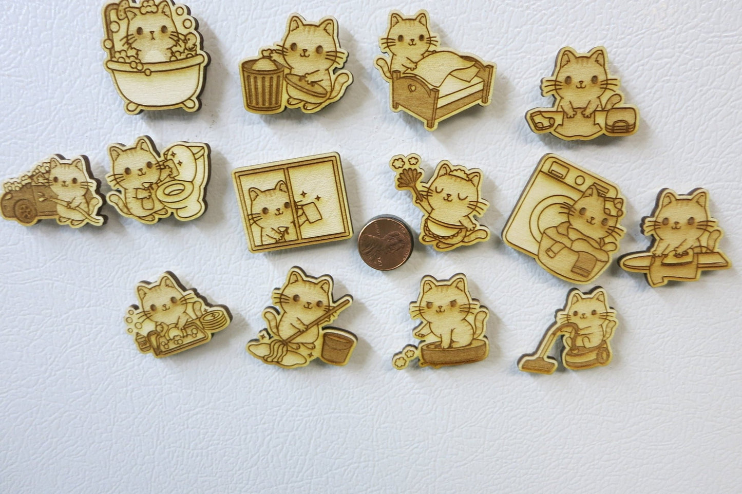 Cute Cleaning Cat Magnets - Happy's Gifts and Apparel