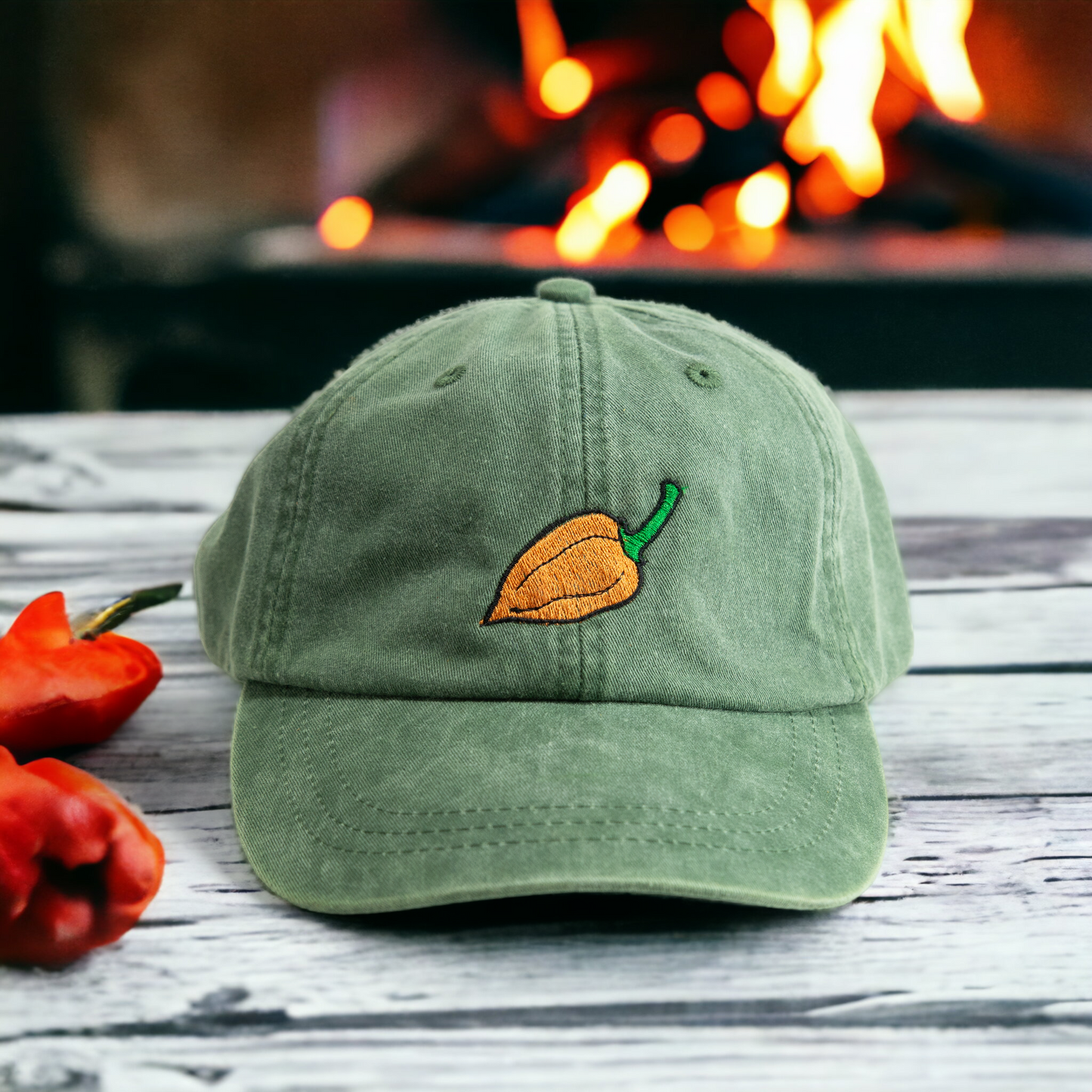 Spicy Pepper Dad Hat with Leather Strap - Choose Your Heat!