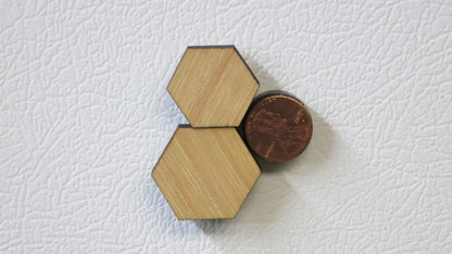 Wood Hexagon Magnets, Minimalist magnets, Locker Magnets, Dorm Room Decor, Refrigerator Magnets,  Bestie Gift