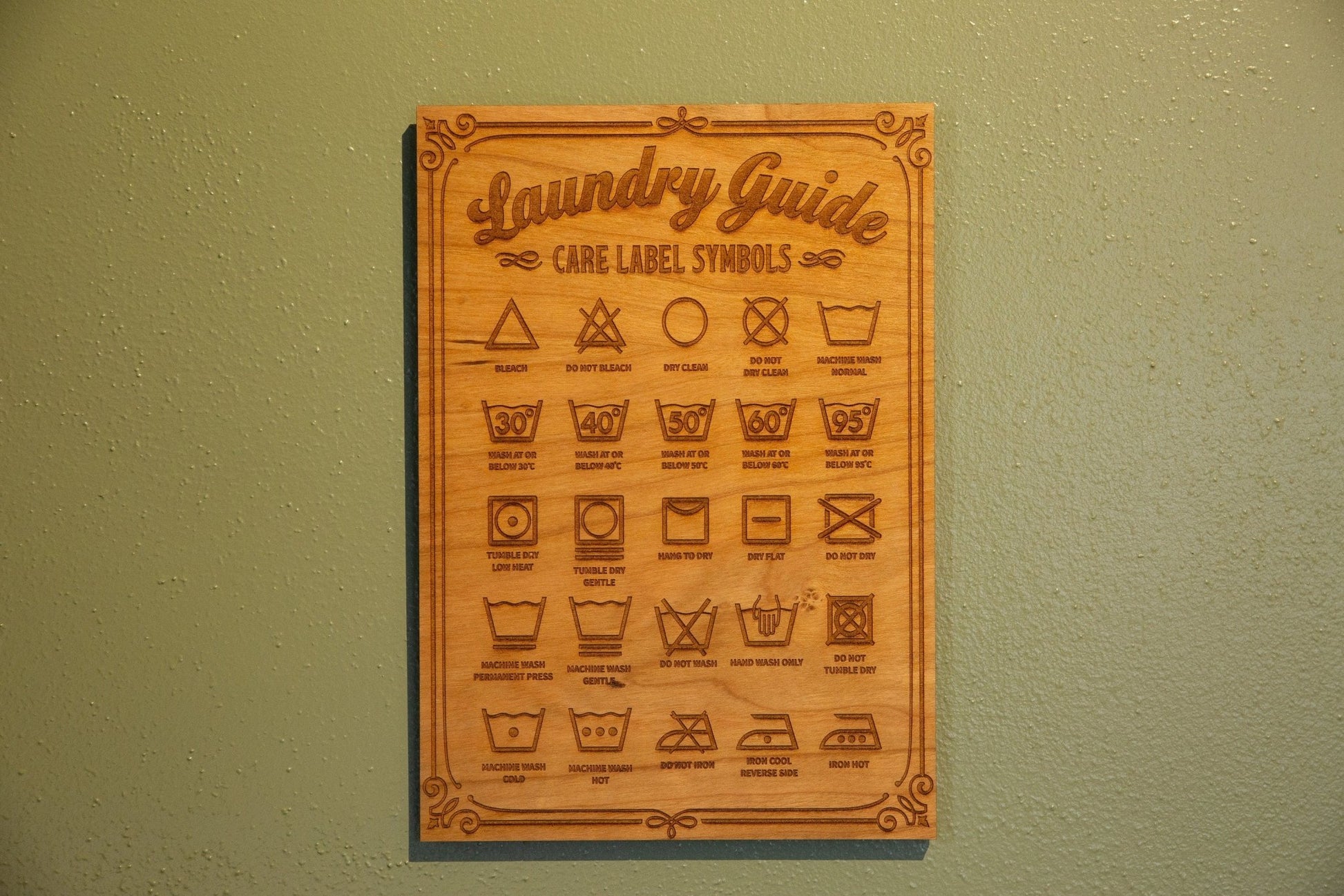 Laundry Care Chart - Happy's Gifts and Apparel